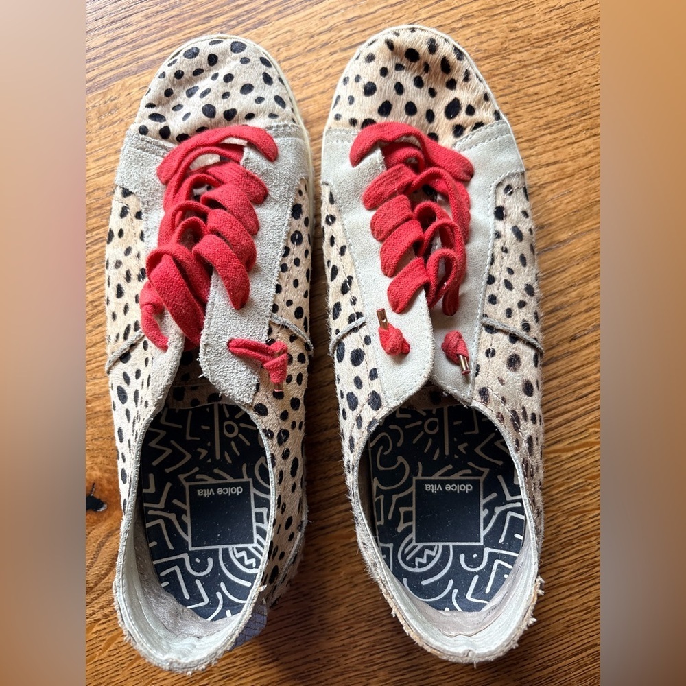 Dolce Vita Leopard Print Sneakers with Red laces- women’s 8.5 - Picture 6 of 11